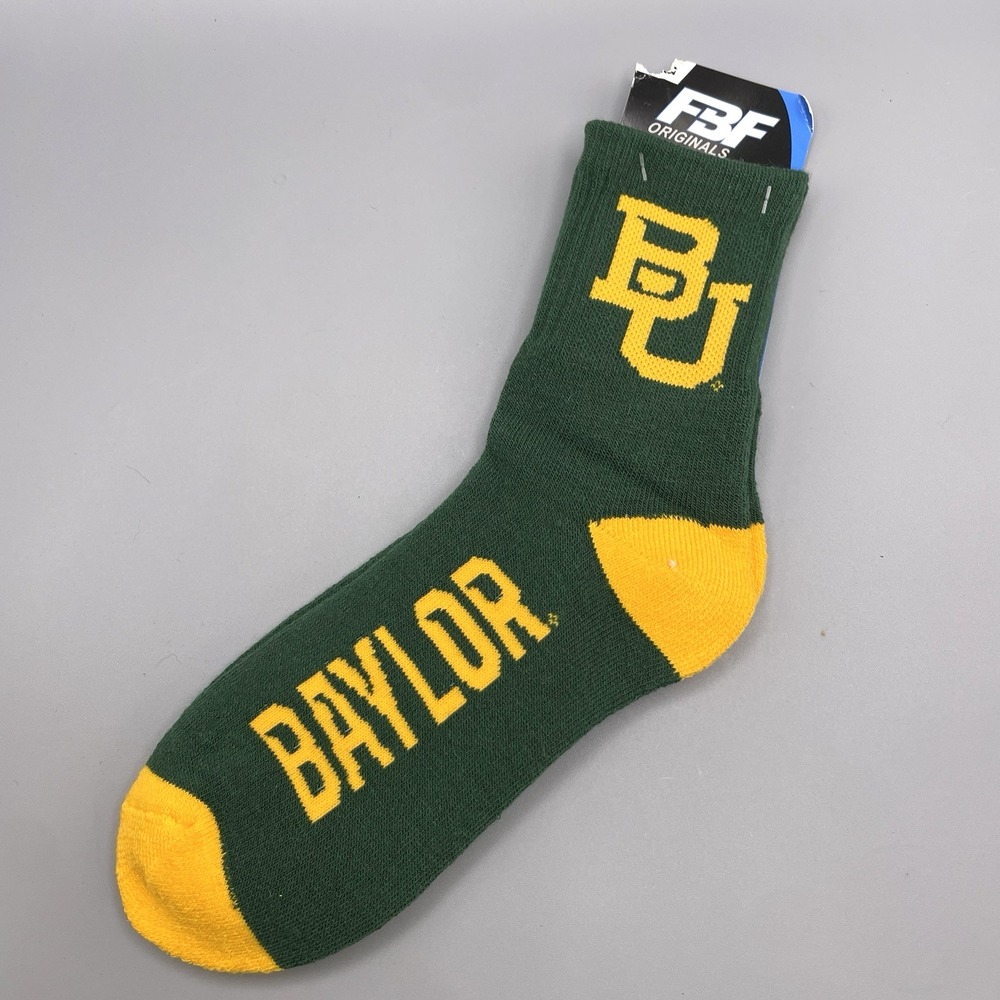 NWT‎ Baylor University Sz L Crew Socks Nice Quality Licensed NCAA FBF Originals